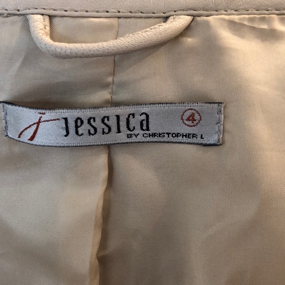 Jessica by Christopher L Cream Leather Jacket - Picture 3 of 3